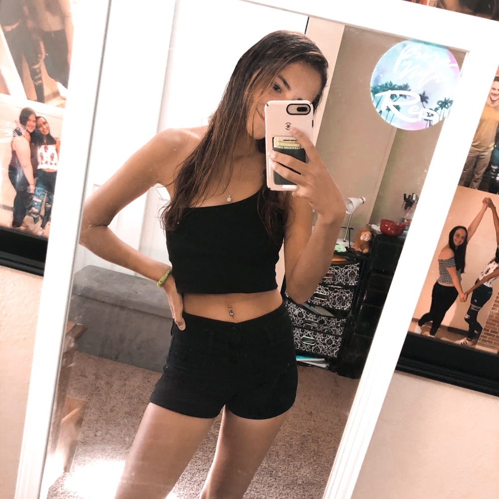 Highwaisted Black Jean Shorts